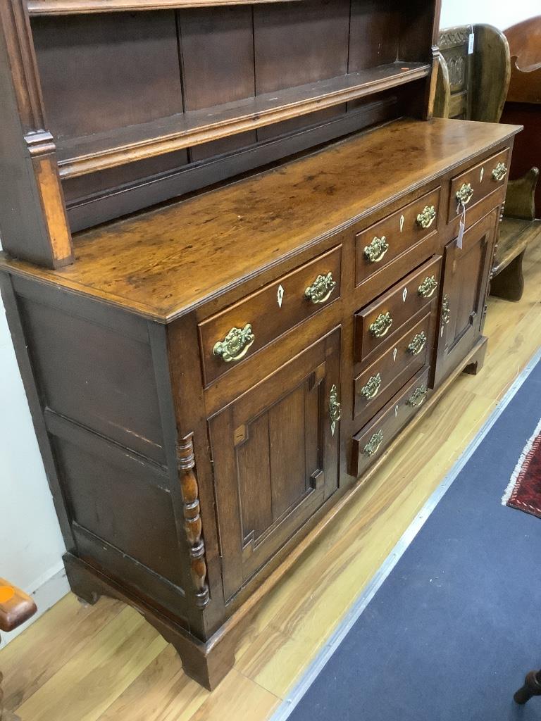 A late 18th century oak dresser